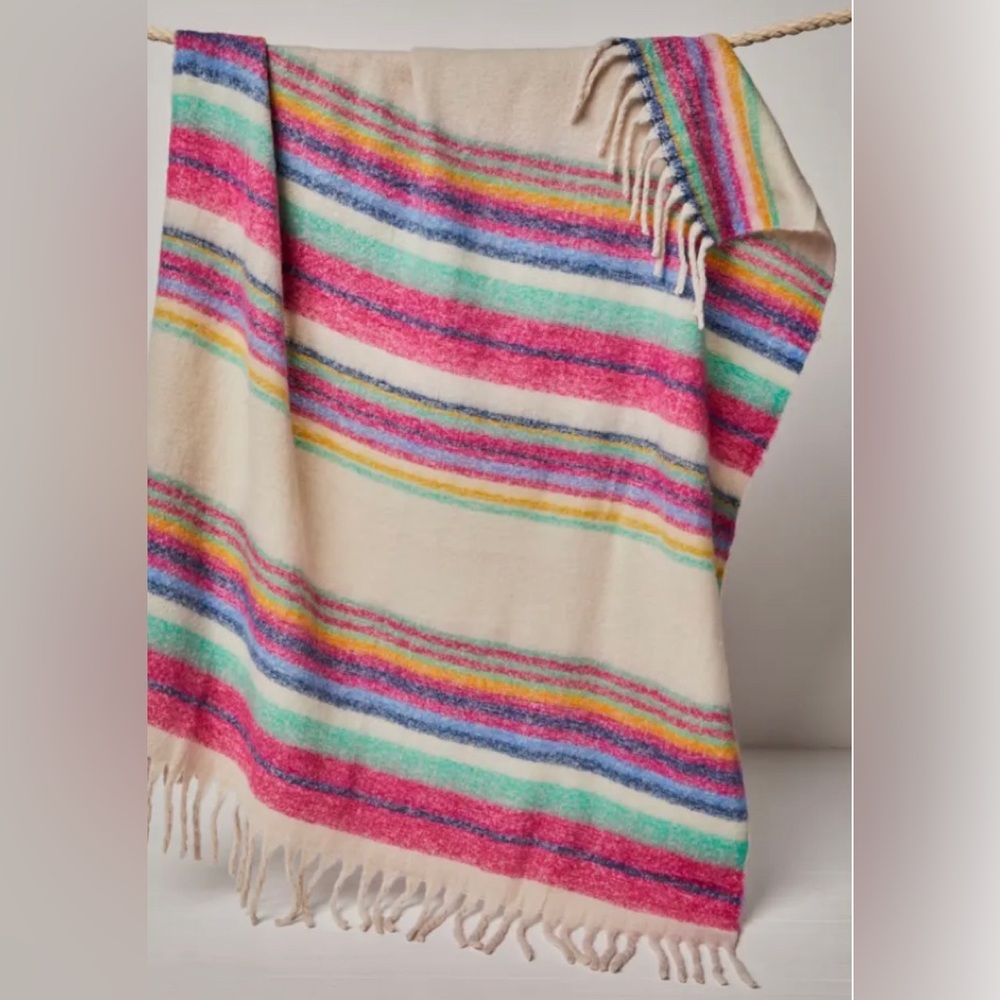 Free people SKYE a stripe blanket 60”x51” without fringe sealed in bag